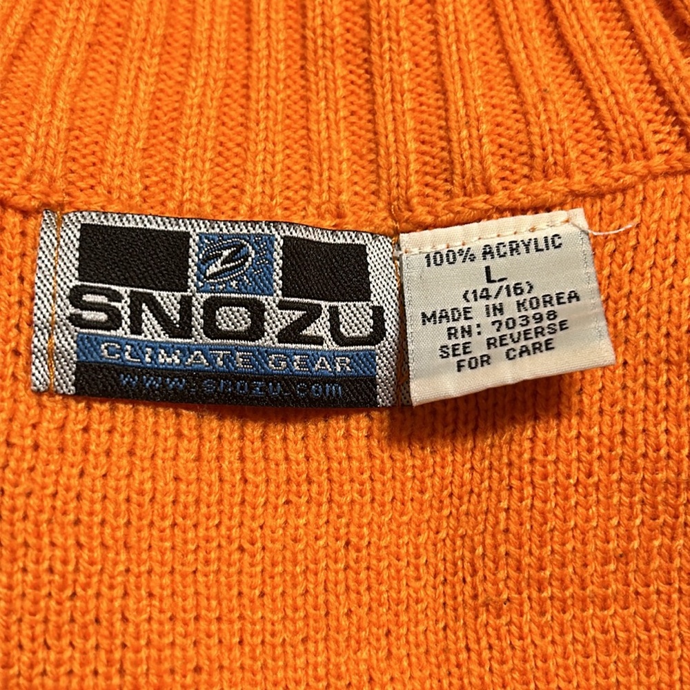 Snozu Vintage SkiWear Climate Gear Bright Orange Ombre Made in Korea Boys Large - Picture 6 of 6